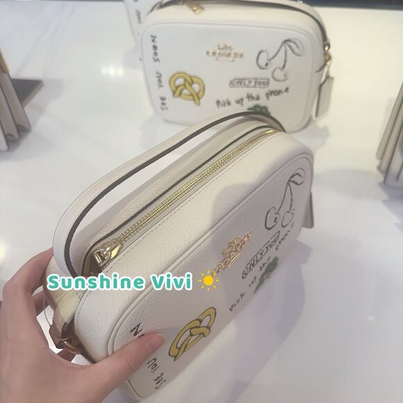 NWT Coach Jamie Camera Bag With Sketch Print Gold/Chalk Multi CAT02 - Picture 3 of 9